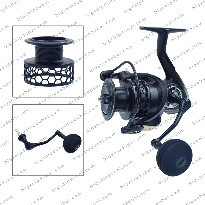 Saltwater jigging reel ā smooth drag, high gear ratio, and corrosion-resistant for big game fishing.