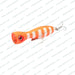 Orange and white striped fishing lure on a white background with 'bigshipdubai.com' watermark.