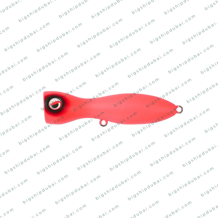 Red fishing lure with a white background